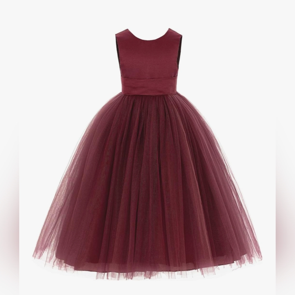 Elegant Burgundy Kids Dress
